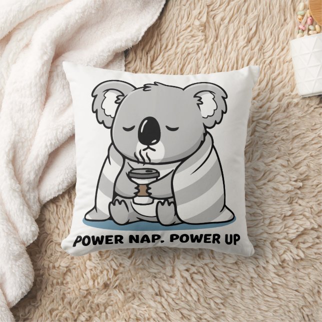 Power Nap Power Up Schattige Koala Kussen (Deken)
