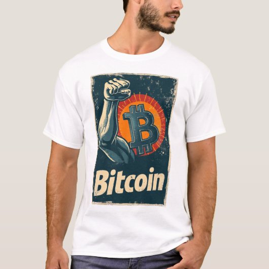 Power of Bitcoin Cryptocurrency Blockchain Design T-shirt (Voorkant)