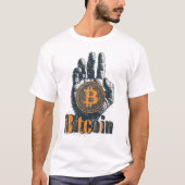 Power of Bitcoin Cryptocurrency Hand Design T-shirt (Voorkant)