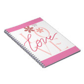 Power of Love Roze Spiraal Notebook Notitieboek (Rechterzijde)