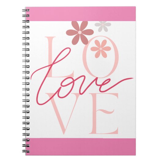 Power of Love Roze Spiraal Notebook Notitieboek (Voorkant)
