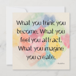 Power of Thought Buddha Watercolor Quote Art Card Feestdagenkaart