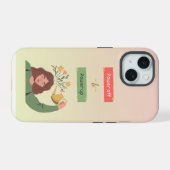 Power Off & Power Up: Mindful Tech Balance iPhone 15 Case (Achterkant horizontaal)