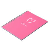 Power Pink Heart Naam Minimalist Notitieboek (Linkerzijde)