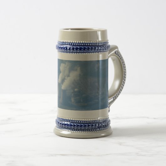 Power Plant Aerial Uitzicht Grey/Blue 22 oz Stein Bierpul (Voorkant rechts)