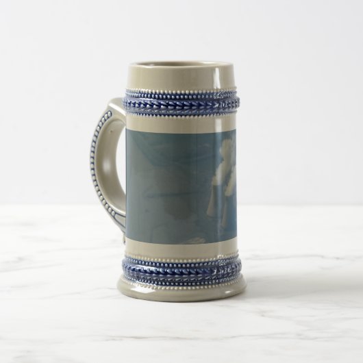 Power Plant Aerial Uitzicht Grey/Blue 22 oz Stein Bierpul (Voorkant links)