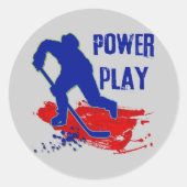 POWER PLAY HOCKEY RONDE STICKER (Voorkant)