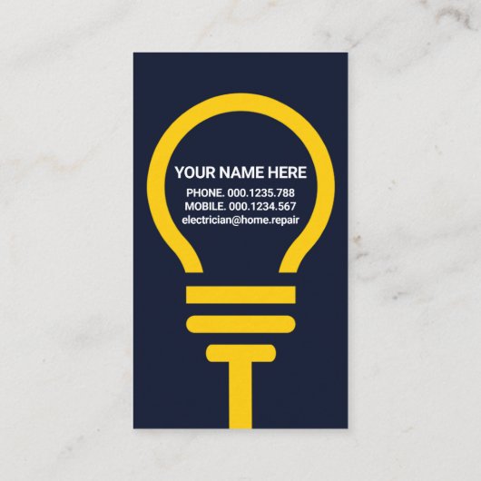 Power Plug-lampje omhoog Visitekaartje (Achterkant)