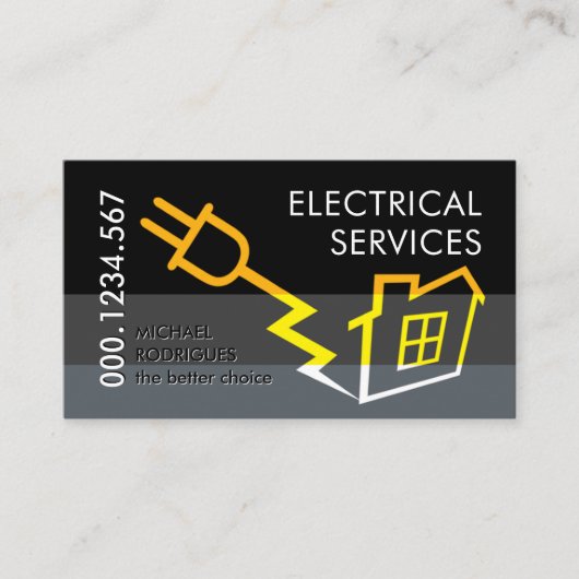 Power Plug Lightning Powers Home Visitekaartje (Voorkant)