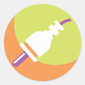 Power Plug-Stickers Ronde Sticker (Voorkant)