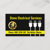 Power Plugs Opladen Elektrische Diensten Visitekaartje (Voorkant)