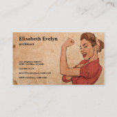 Power Pop Art Voman Drawn  Visitekaartje (Achterkant)