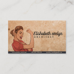 Power Pop Art Voman Drawn Visitekaartje