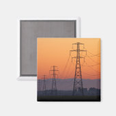 Power Pylons op zonsondergang Magneet (Voorkant / Achterkant)