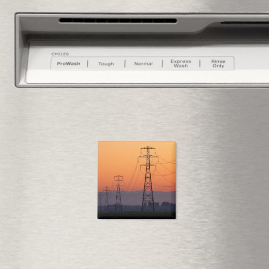 Power Pylons op zonsondergang Magneet (Insitu (Vaatwasser))
