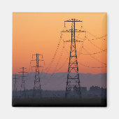 Power Pylons op zonsondergang Magneet (Voorkant)