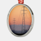 Power Pylons op zonsondergang Metalen Ornament (Links)