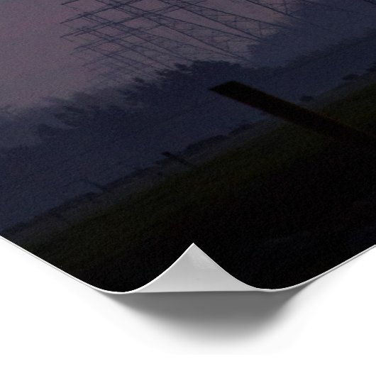 Power Pylons op zonsondergang Poster (Hoek)