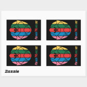 POWER RANGERS RECHTHOEKIGE STICKER (Vel)