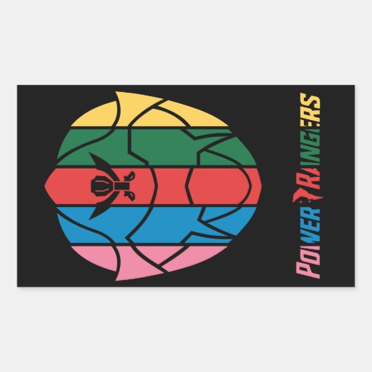 POWER RANGERS RECHTHOEKIGE STICKER (Voorkant)