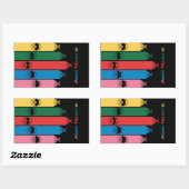 POWER RANGERS RECHTHOEKIGE STICKER (Vel)