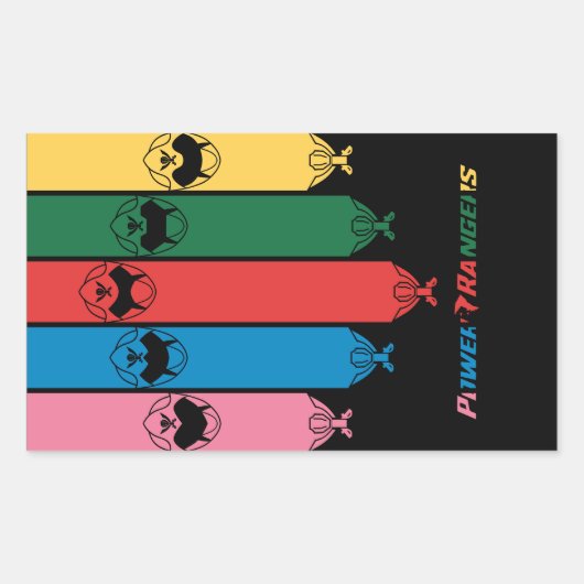 POWER RANGERS RECHTHOEKIGE STICKER (Voorkant)