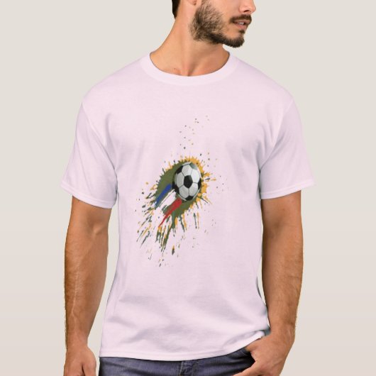 Power Shot: Splash Soccer Design T-shirt (Voorkant)