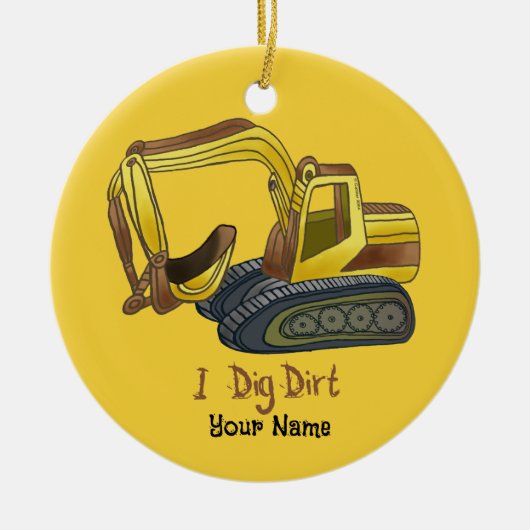 Power Shovel Dig Dirt Keramisch Ornament (Voorkant)