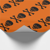 Power Skull Black en Oranje Cadeaupapier (Hoek)