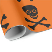 Power Skull Black en Oranje Cadeaupapier (Rol Hoek)