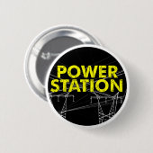 Power Station Badge/ Pin Ronde Button 5,7 Cm (Voorkant /achterkant)