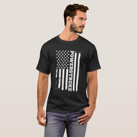 Power Stroke Amerikaanse vlag T-shirt (Voorkant volledig)