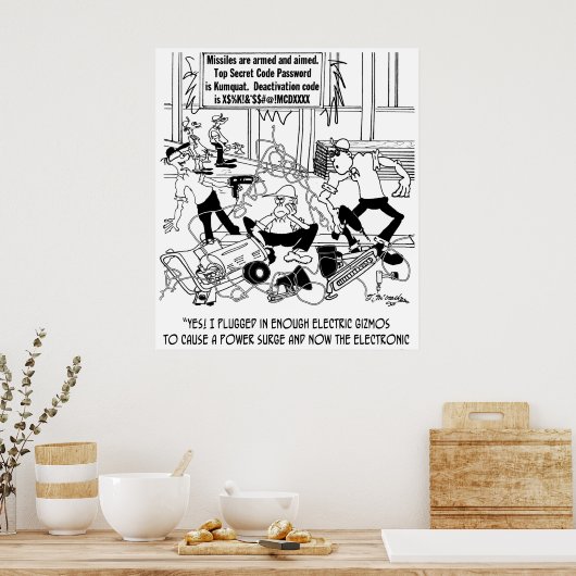 Power Surge Cartoon 7308 Poster (Keuken)