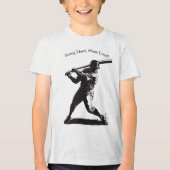 Power Swing - Comic Style Baseball Design Tri-Blend Shirt (Voorkant)