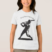 Power Swing - Comic Style Baseball Design Tri-Blend Shirt (Voorkant)