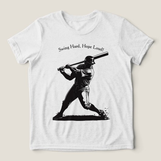 Power Swing - Comic Style Baseball Design Tri-Blend Shirt (Design voorkant)