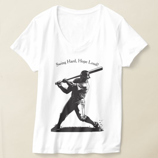 Power Swing – Comic Style Honkbalontwerp T-shirt (Laagn)
