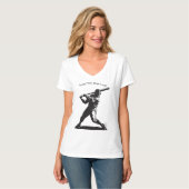 Power Swing – Comic Style Honkbalontwerp T-shirt (Voorkant volledig)