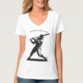 Power Swing – Comic Style Honkbalontwerp T-shirt (Voorkant)