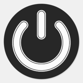 Power Symbol (zwart-wit) Ronde Sticker