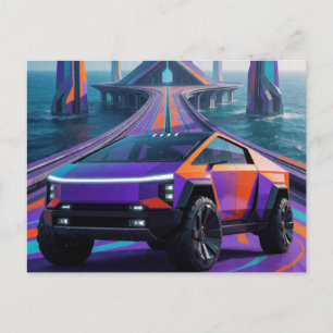 Power The Distance Futuristische Pickup Voor Truck Briefkaart