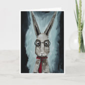 Power Tie. A rabbit with eye glasses and a red tie Kaart (Voorkant)