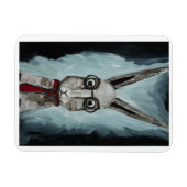 Power Tie. A rabbit with eye glasses and a red tie Magneet (Horizontaal)