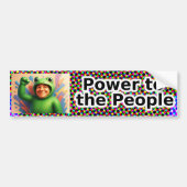 Power to the people. Man in a Frog suit. Bumpersticker (Voorkant)