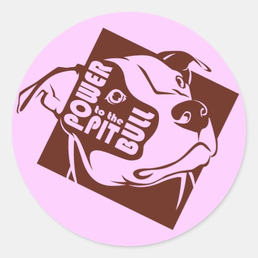 Power to the Pit Bull Ronde Sticker (Voorkant)