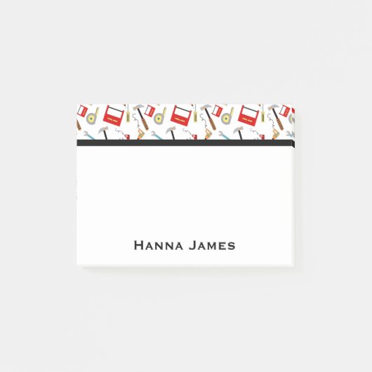 Power Tools Handyman Thema Gepersonaliseerd Post-it® Notes (Voorkant)