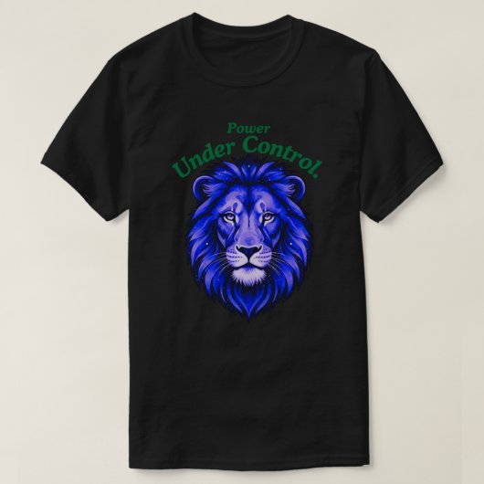 Power Under Control Minimal Cosmic Lion Face T-shirt (Design voorkant)