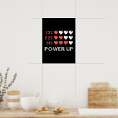 Power Up Bar, Funny, Gamer, Retro, Geek, Nerd Post Poster (Keuken)