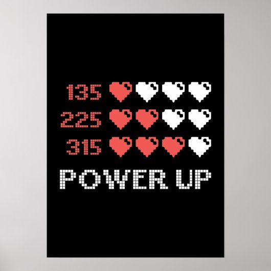Power Up Bar, Funny, Gamer, Retro, Geek, Nerd Post Poster (Voorkant)
