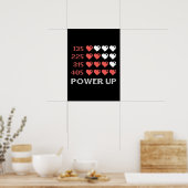 Power Up Bar, Funny, Gamer, Retro, Geek, Nerd Poster (Keuken)